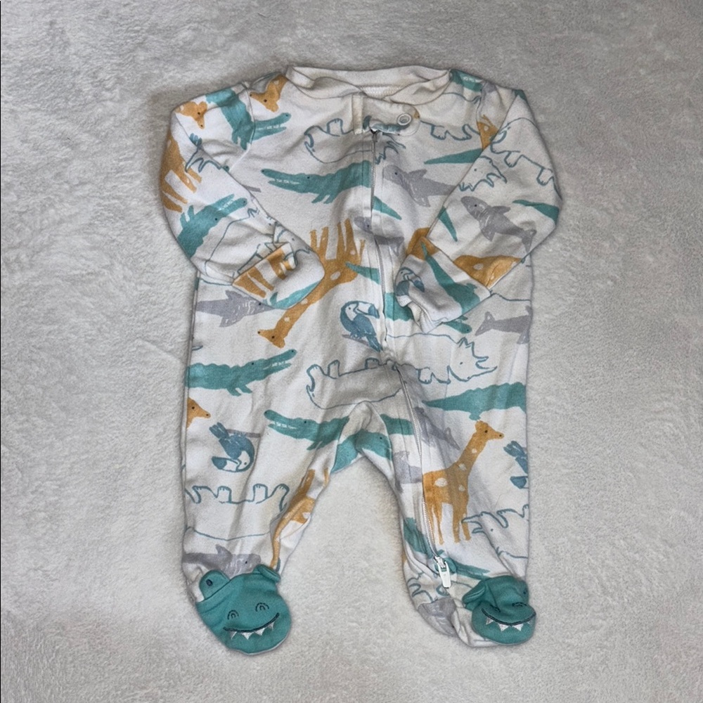 (2 for$10) carters newborn Dino Print footie/ sleeper One Piece baby boy clothes